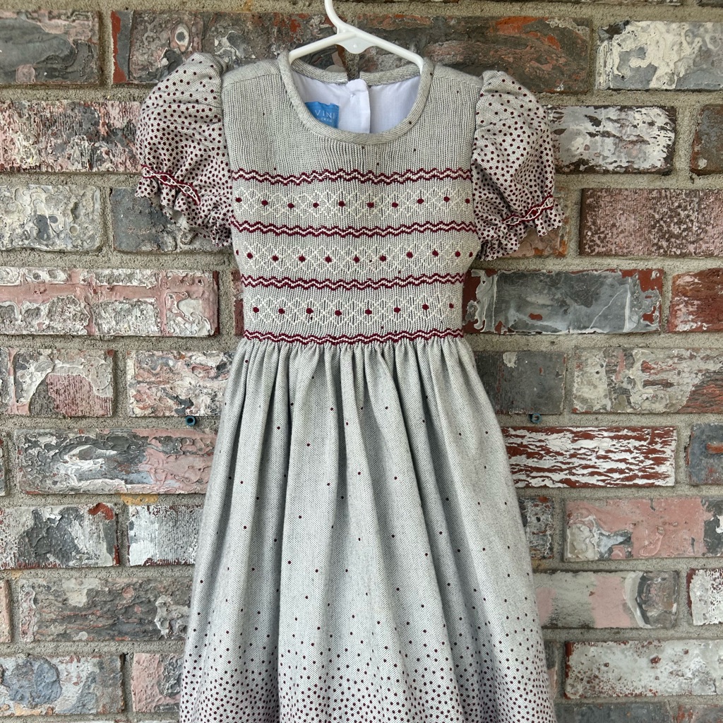 Anavini Grey And Red Kids Dress